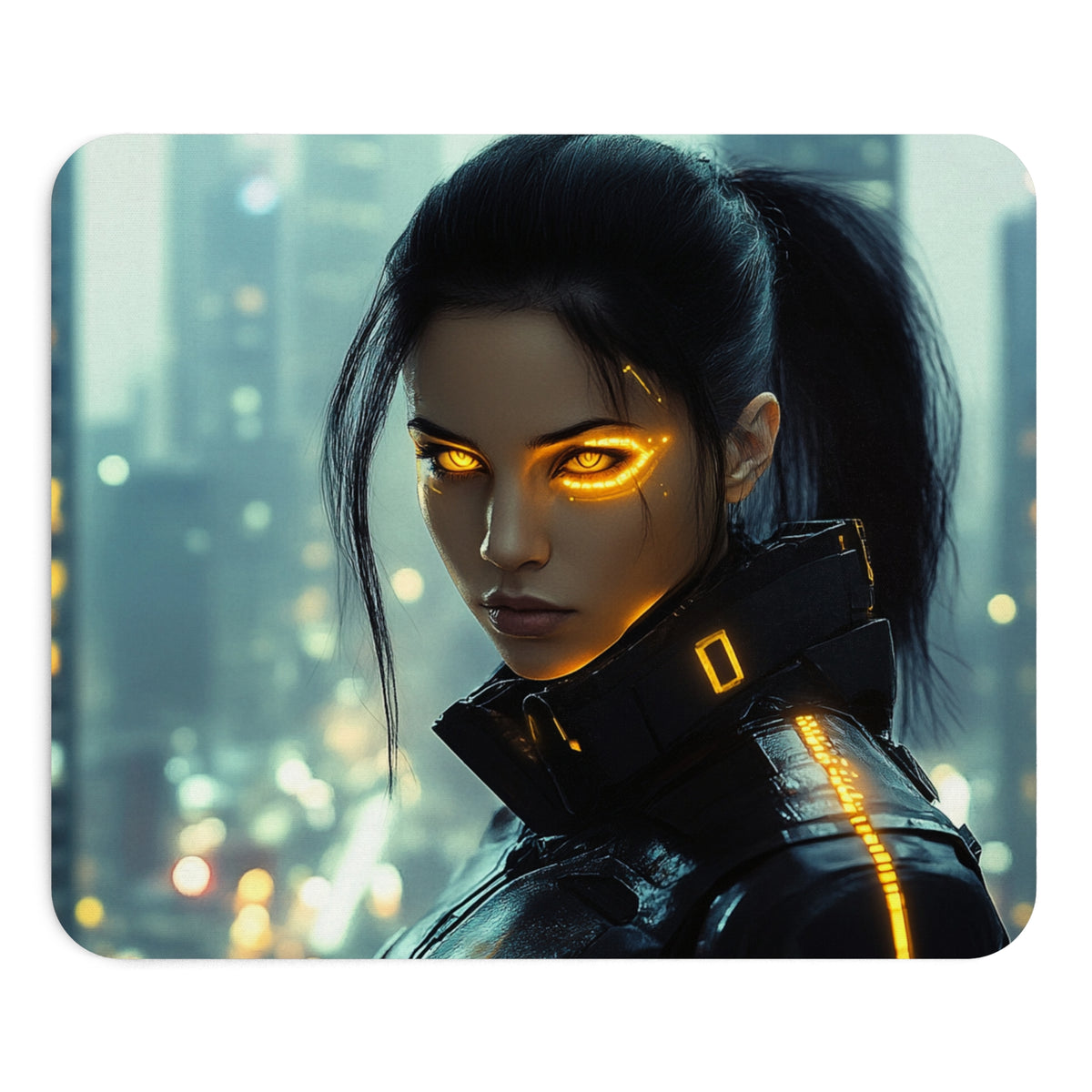 Tapis de souris Cyberpunk Brune Implants On Fire