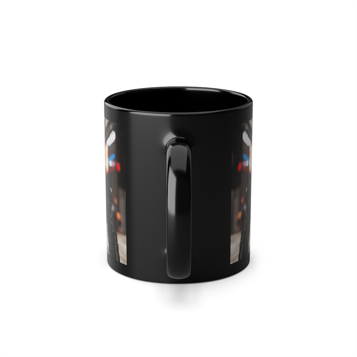 Mug Noir Cyberpunk Robot Armure Métalisée