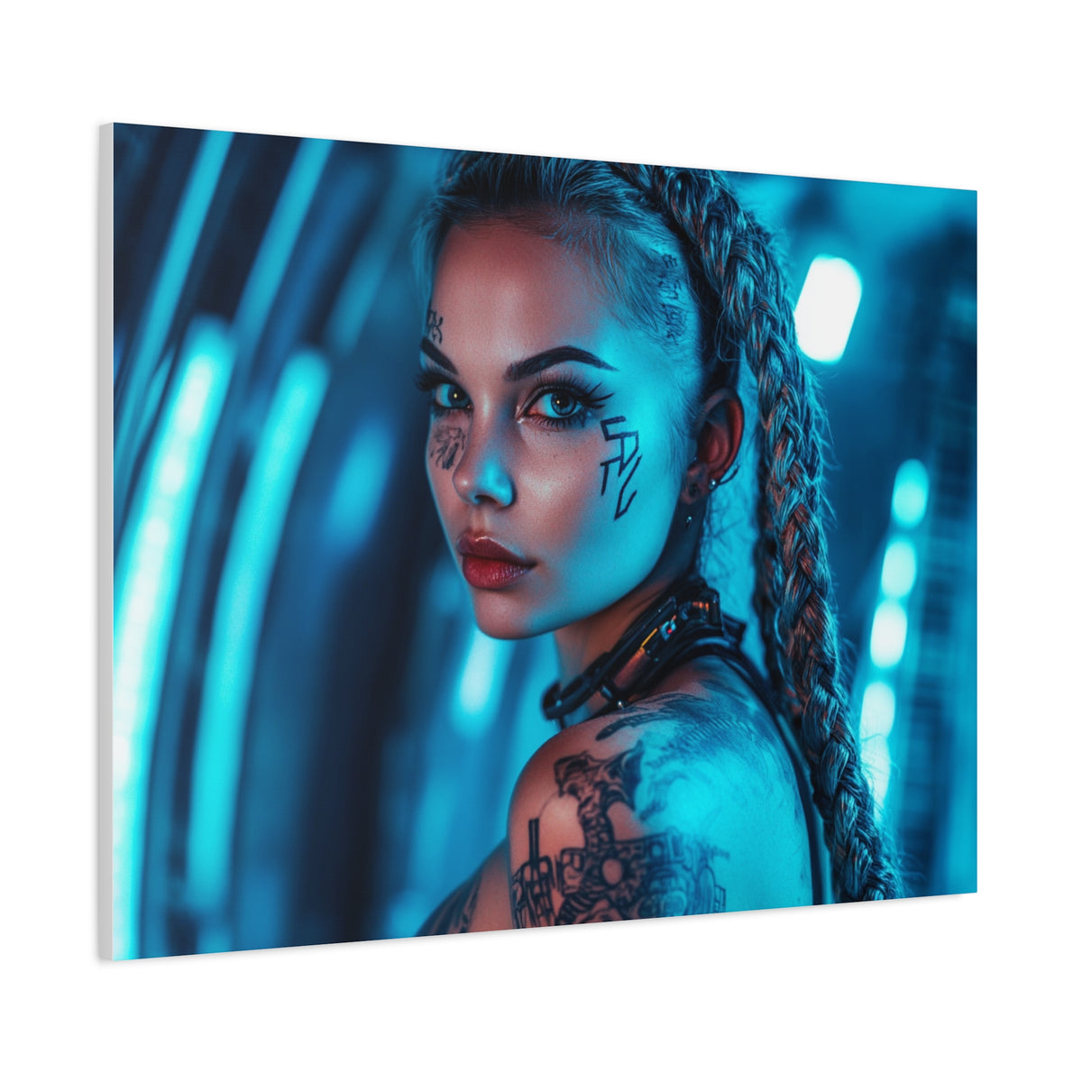 Tableau Cyberpunk Brune Tatouée