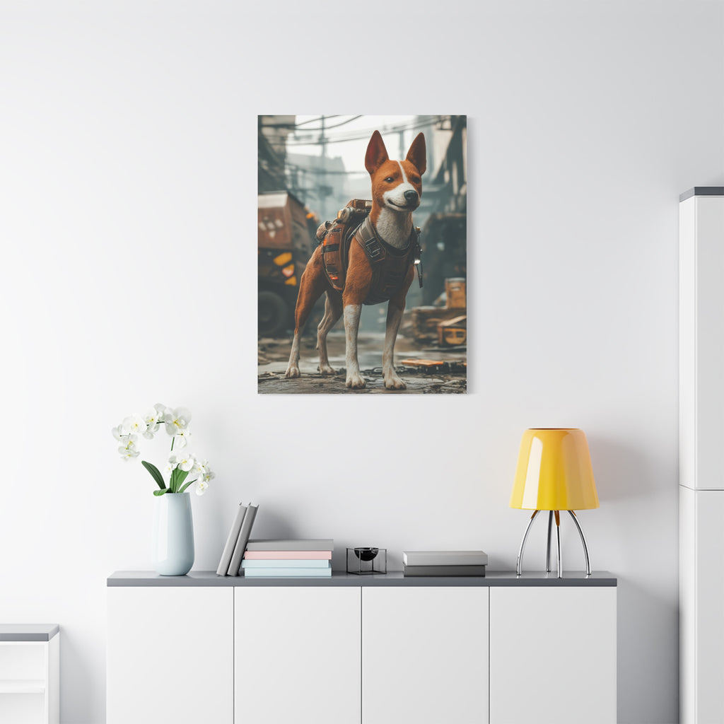 Tableau Basenji Cyberpunk
