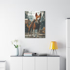 Tableau Basenji Cyberpunk
