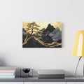 Tableau Paysage Montagneux Doré et Marbré