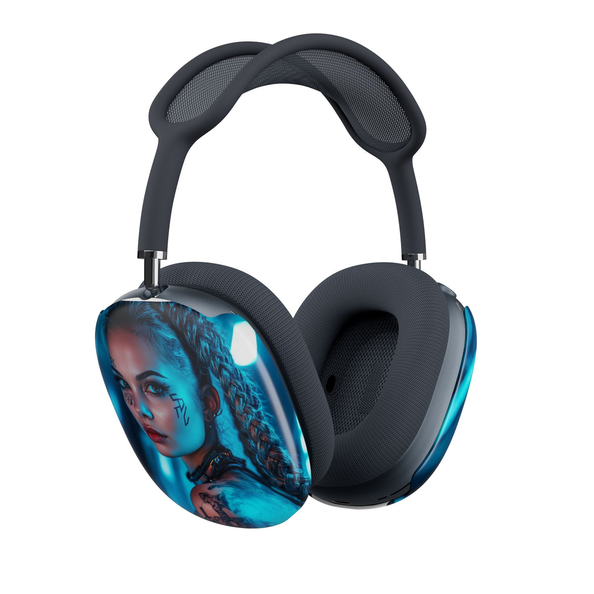 Housse airpods Brune Cyberpunk Tatouée