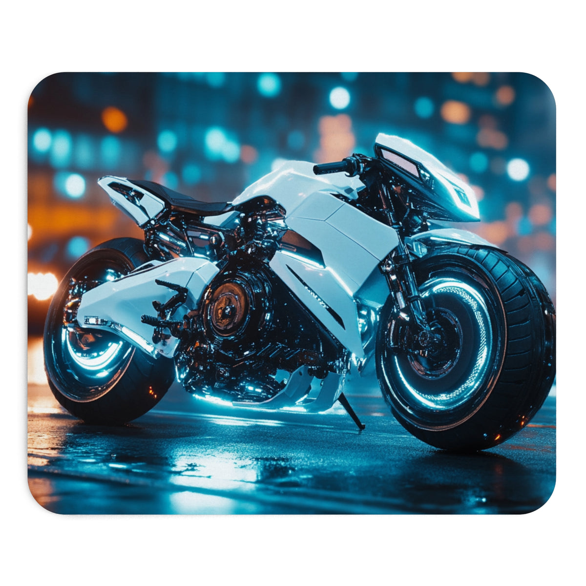Tapis de souris Moto Blanche Futuriste