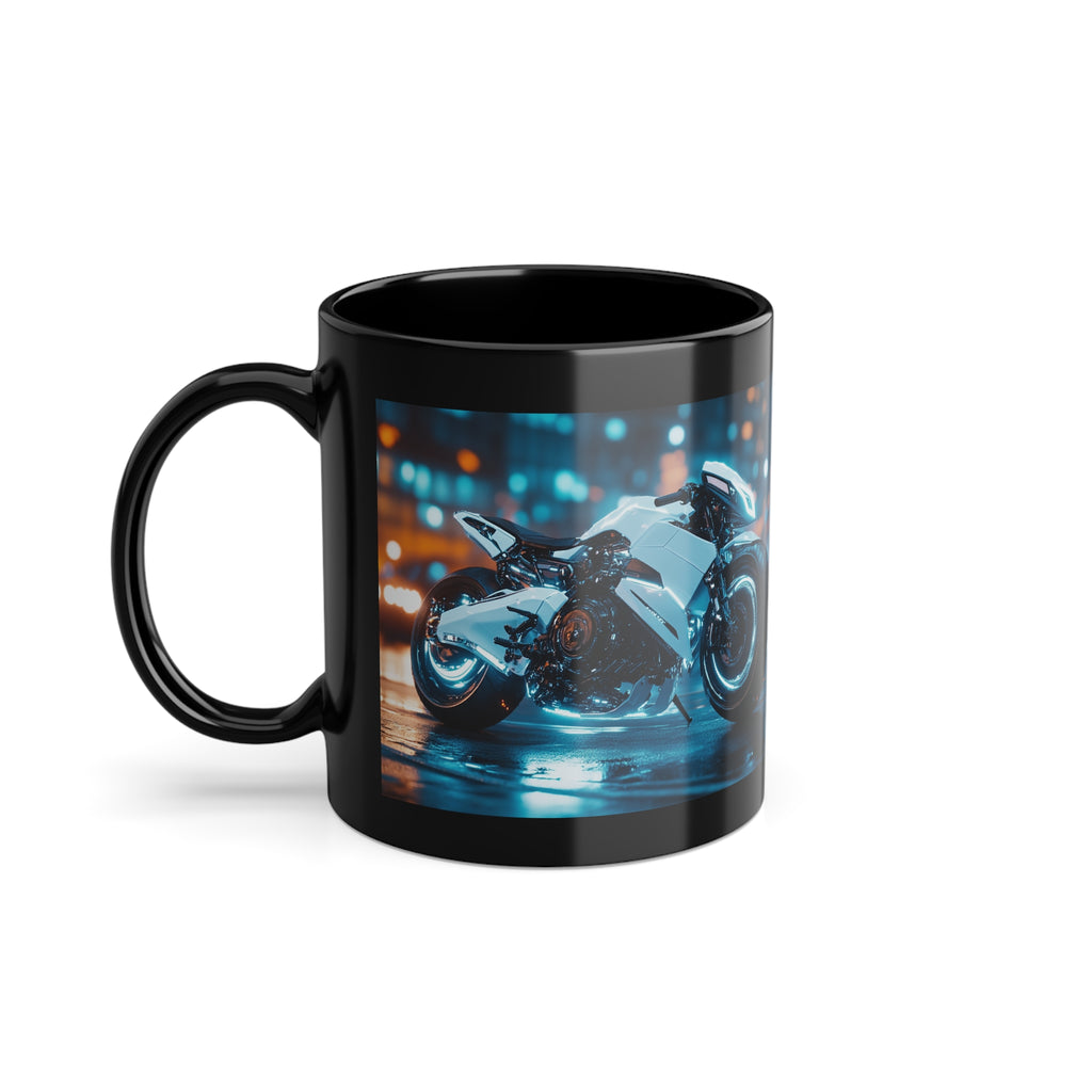 Mug Noir Cyberpunk Moto Futuriste