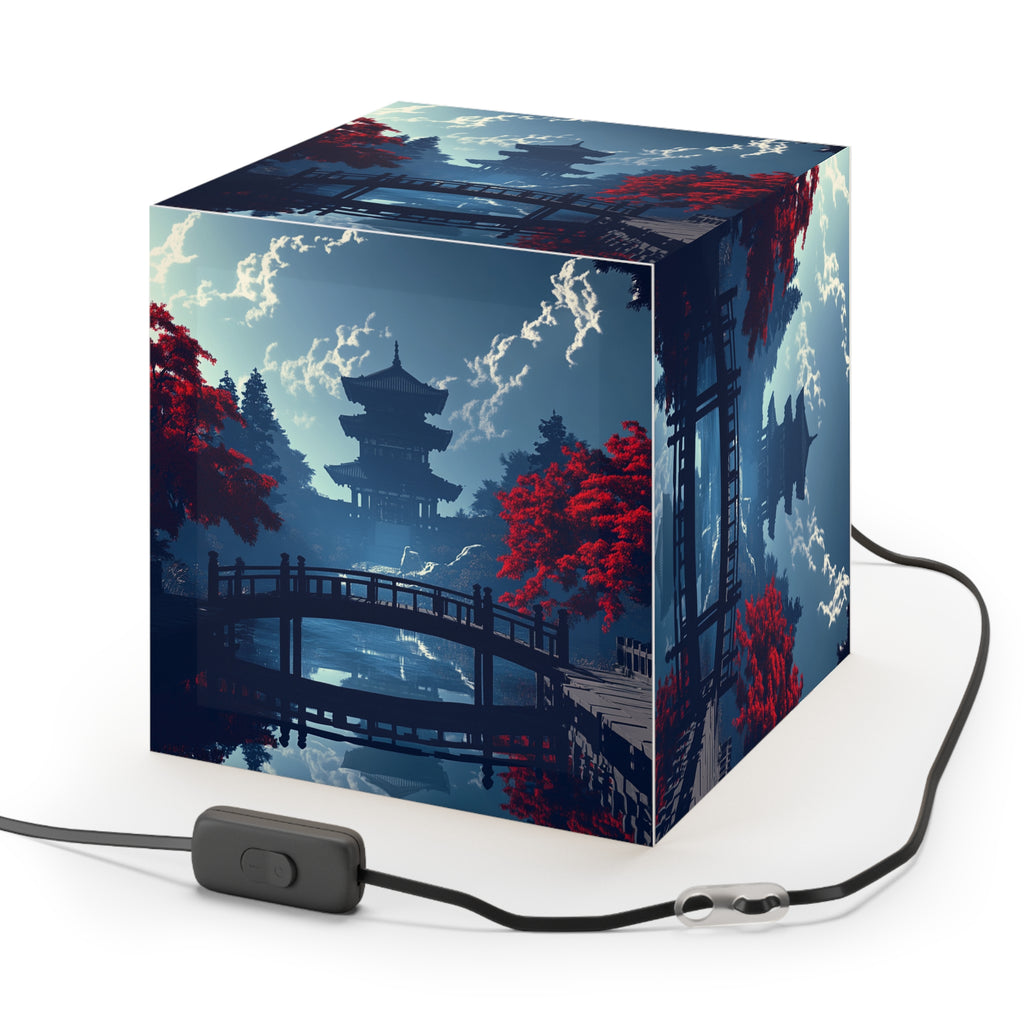 DECO - Lampe Cubique ZEN Pont et Temple Traditionnel Japonais