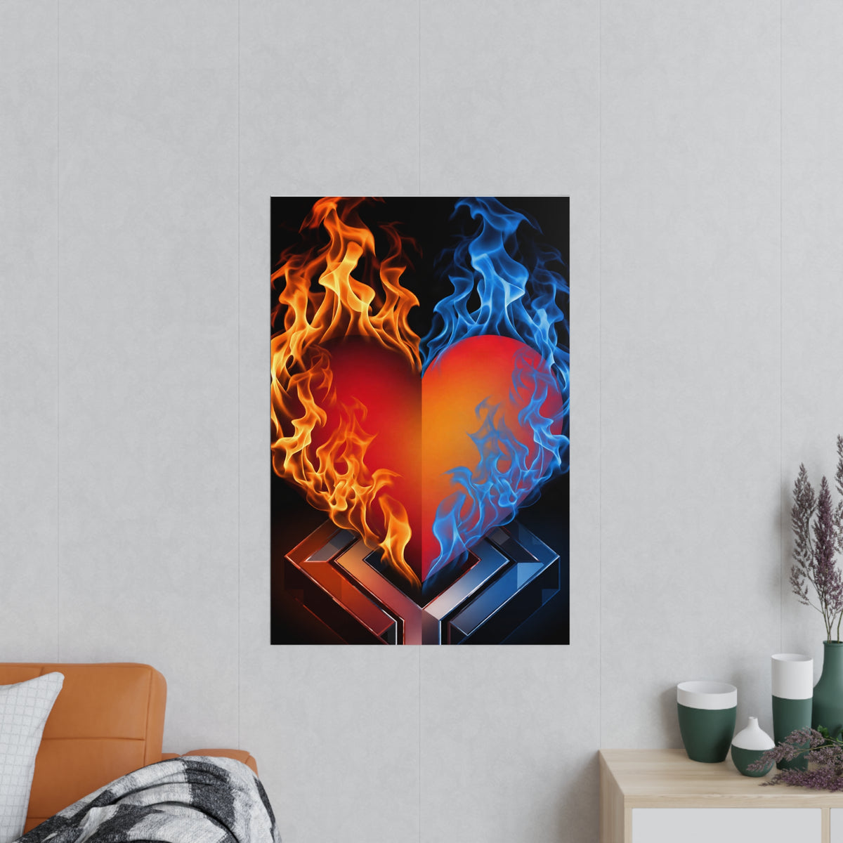 Poster Coeur Bicolore