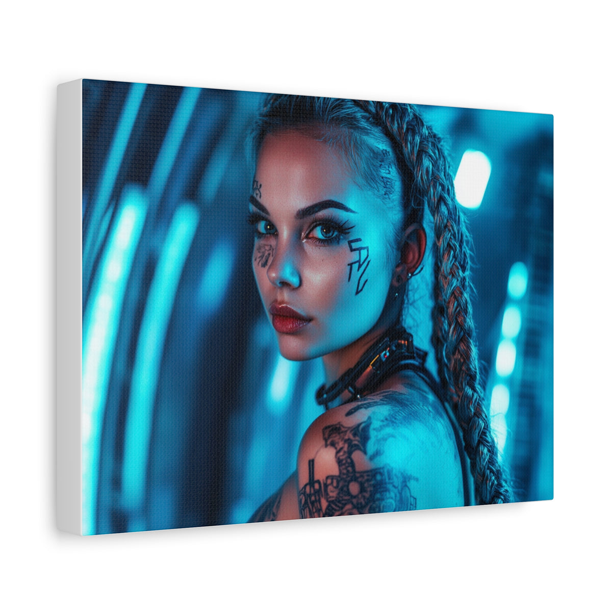 Tableau Cyberpunk Brune Tatouée