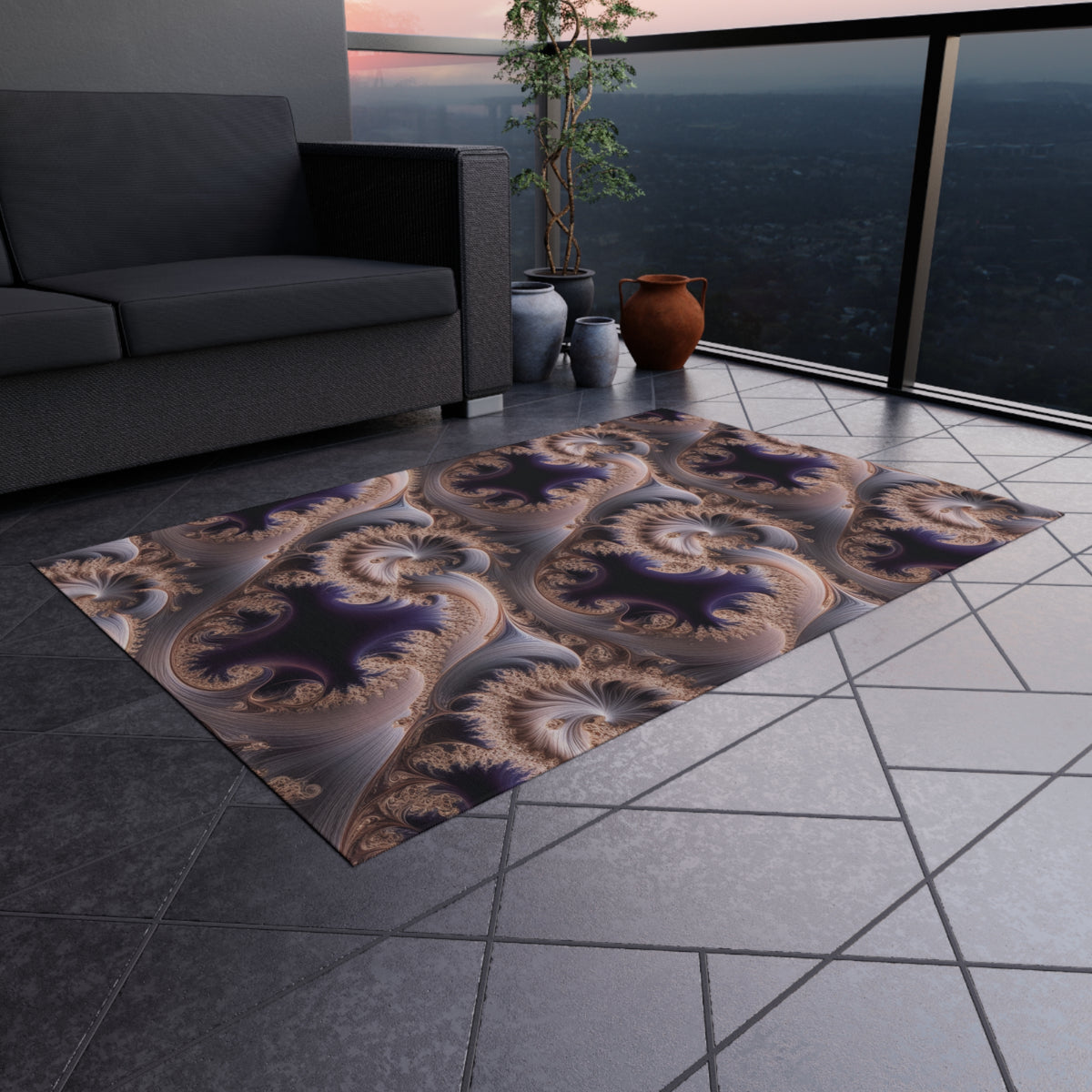 Tapis de salon Courbe de Hilbert-Sierpińsky