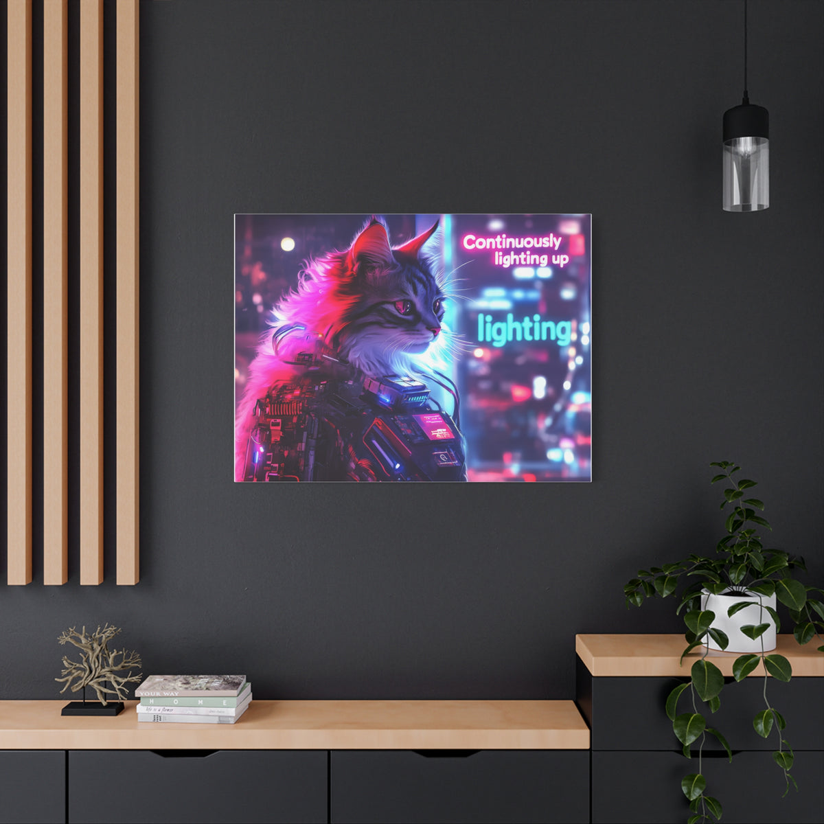 Tableau Chatte Humanoïde Lighting