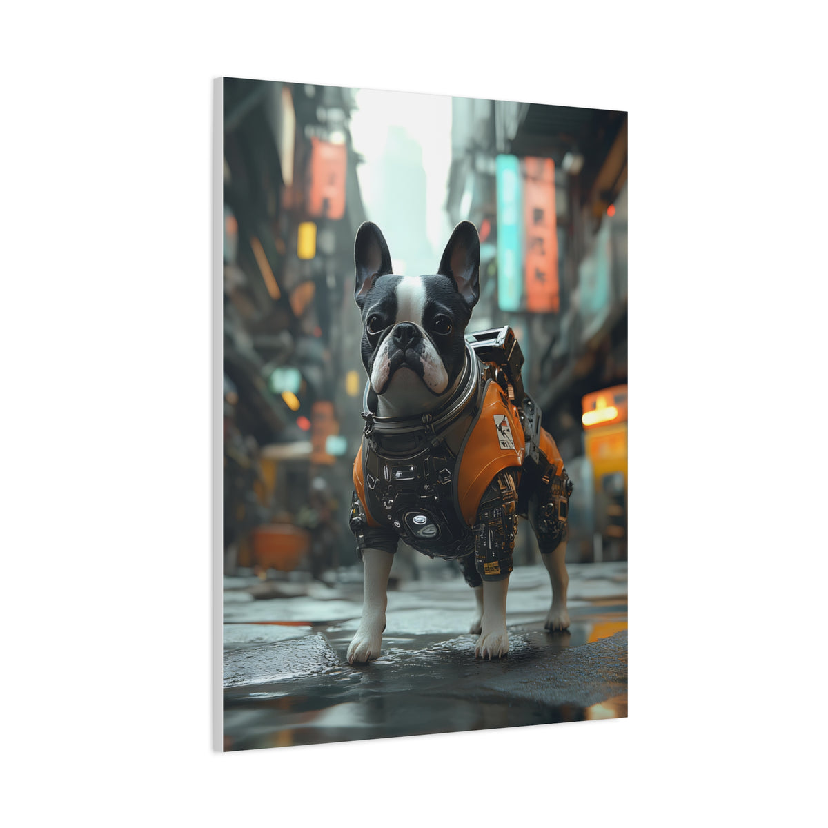 Tableau Boston Terrier Cyberpunk