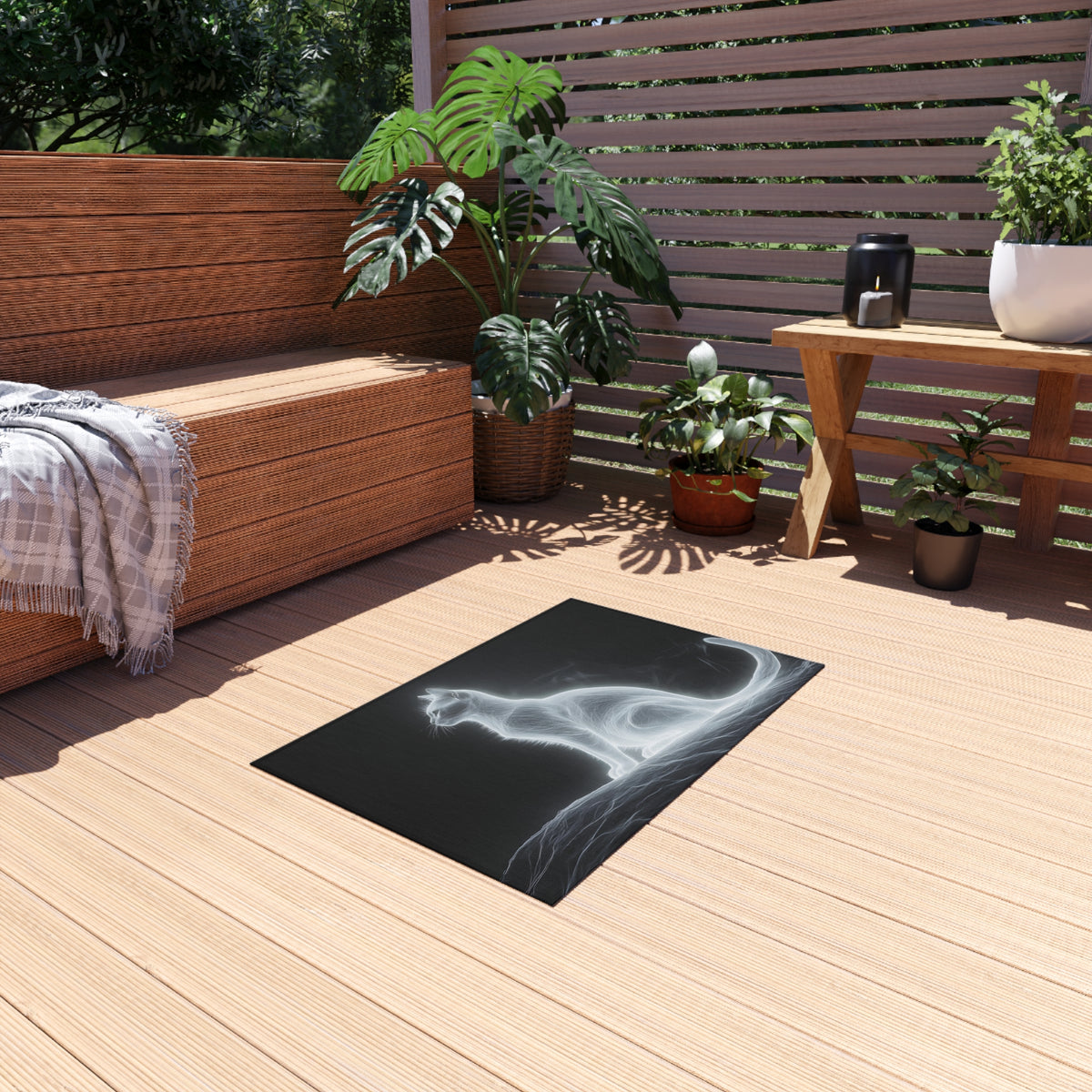 Tapis de salon Silhouette Spectrale de Chat