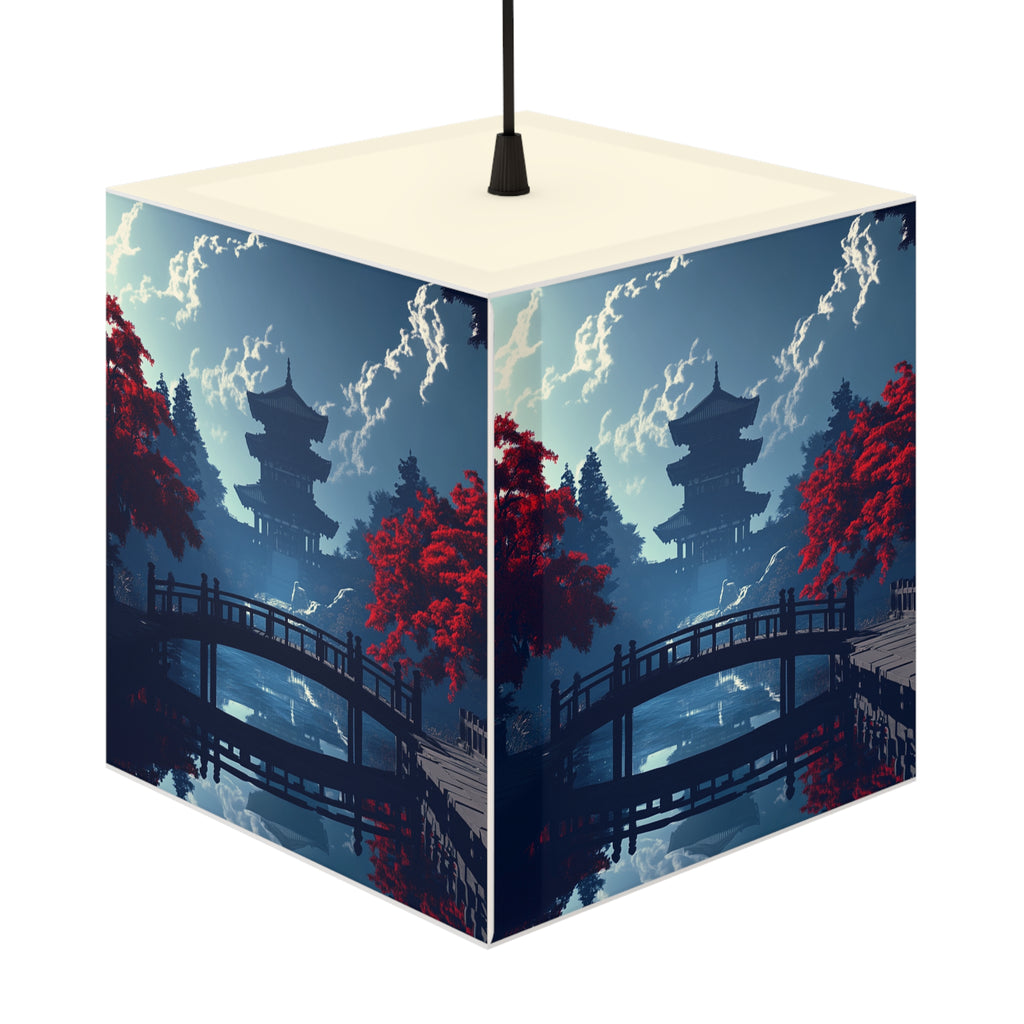 DECO - Lampe Cubique ZEN Pont et Temple Traditionnel Japonais