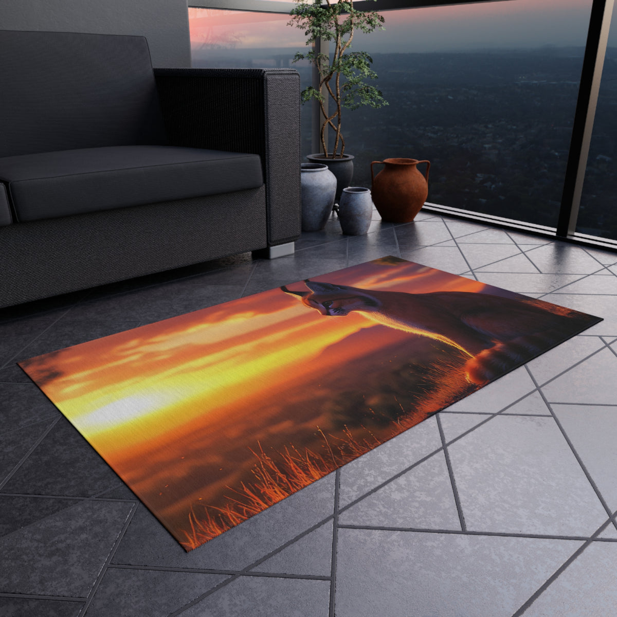 Tapis de salon Caracal au Lever du Soleil