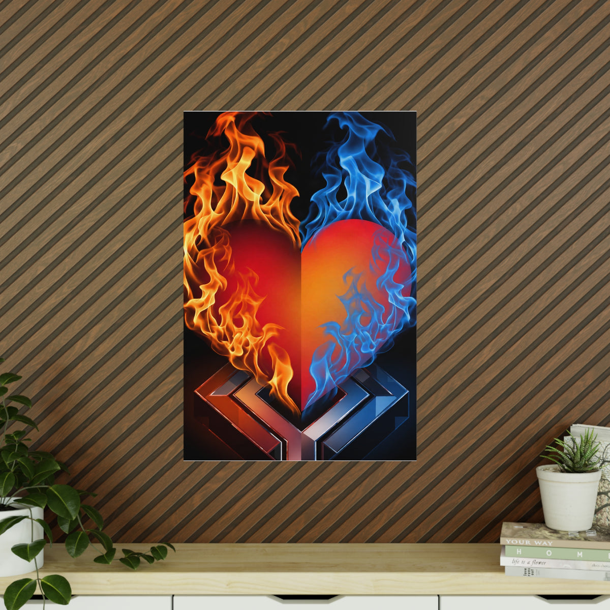 Poster Coeur Bicolore