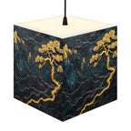 DECO - Lampe Cubique ZEN Paysage Montagneux Texture Marbrée