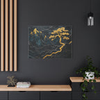 Tableau Arbre Doré et Montagnes Marbrées