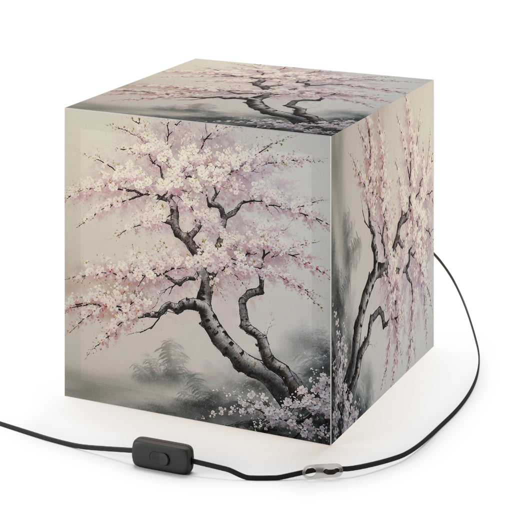 DECO - Lampe Cubique ZEN Cerisier Japonais