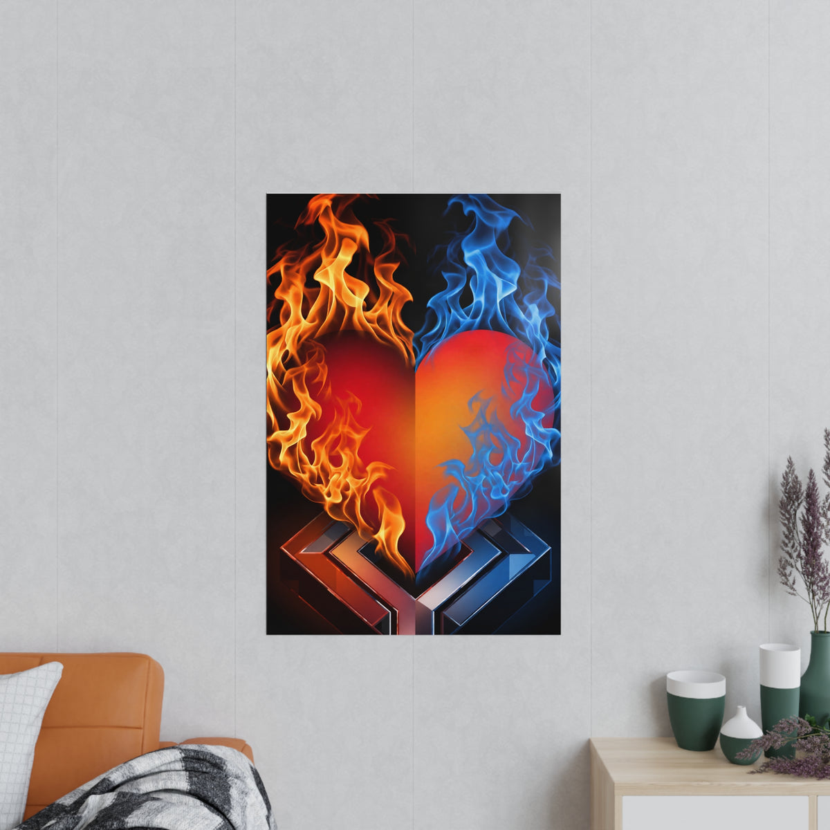 Poster Coeur Bicolore