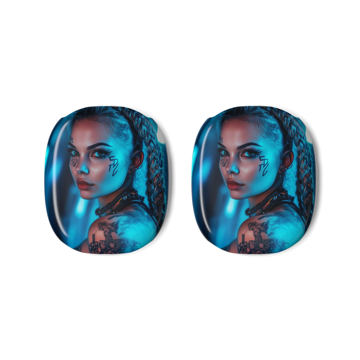 Housse airpods Brune Cyberpunk Tatouée