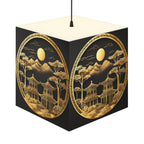 DECO - Lampe Cubique ZEN Temple Couleur Dorée