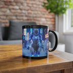 Mug Noir Cyberpunk Robot Armure Blanche Futuriste