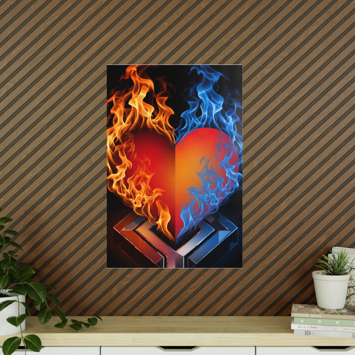 Poster Coeur Bicolore