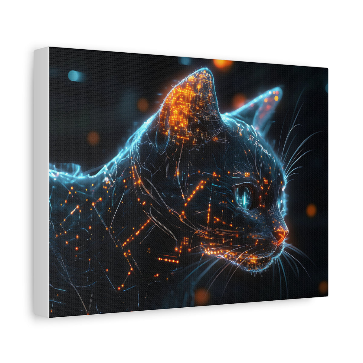 Tableau Tête de Chat Cybernétique