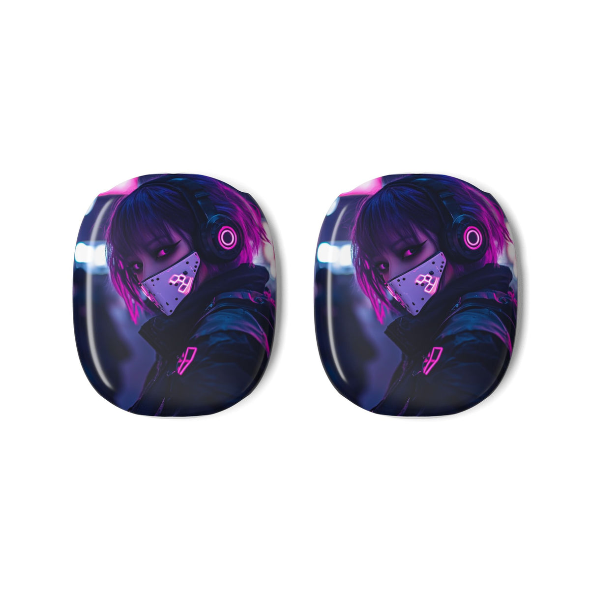Housse airpods Fille Masque Rose Néons