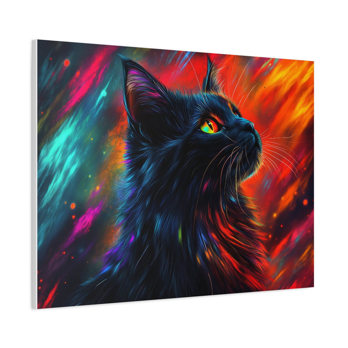 Tableau Chat Noir Rêveur