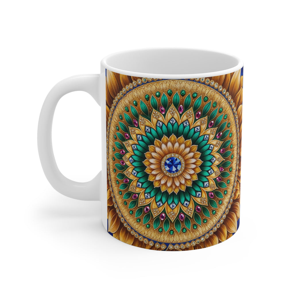 Mug blanc Mandala de la Prospérité