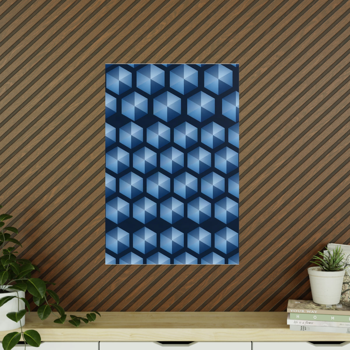 Poster Cristal Hexagonal