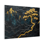 Tableau Arbre Doré et Montagnes Marbrées