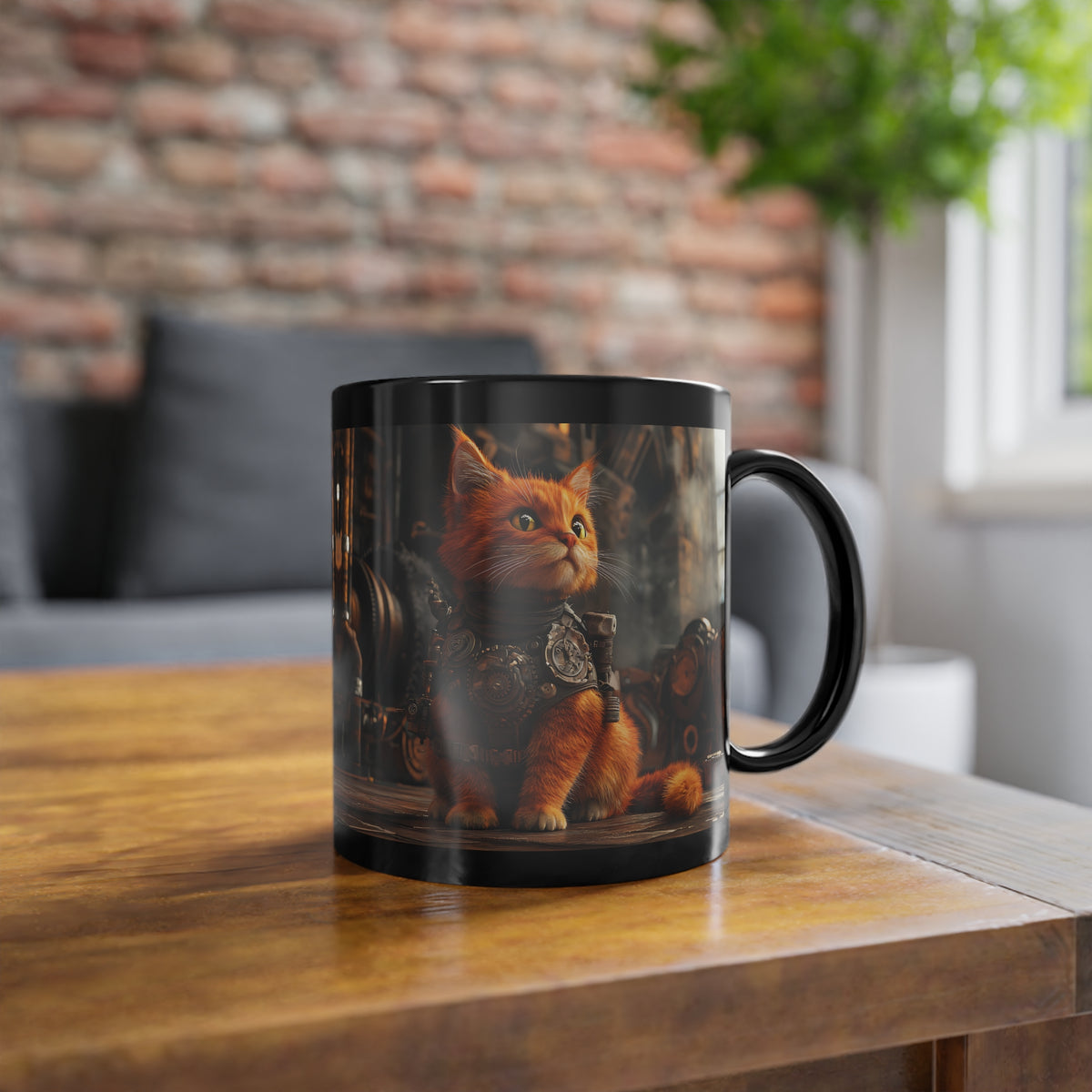 Mug Chat Orange Steampunk