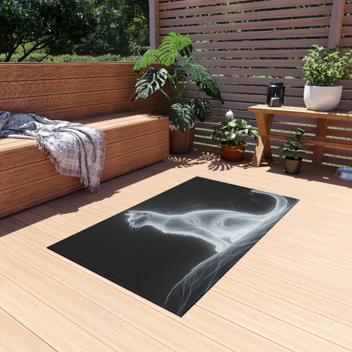 Tapis de salon Silhouette Spectrale de Chat