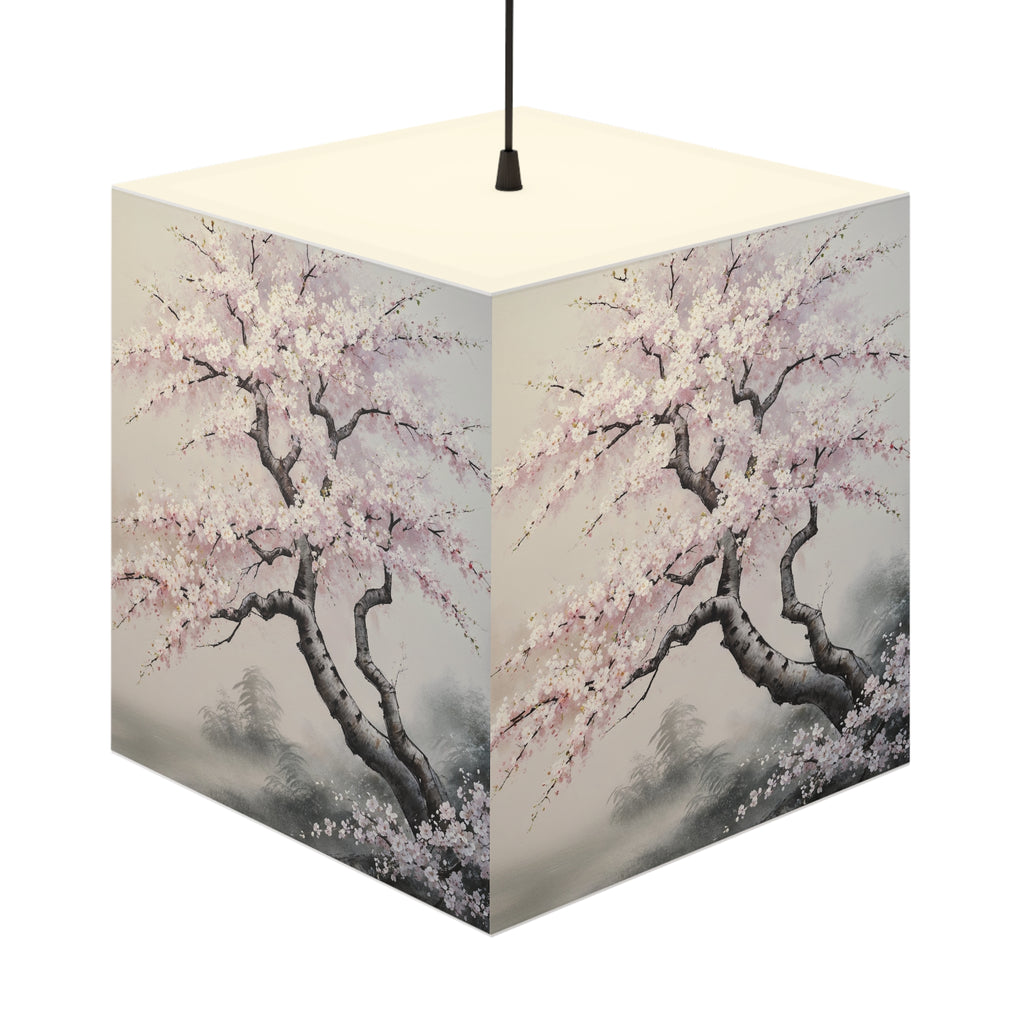 DECO - Lampe Cubique ZEN Cerisier Japonais