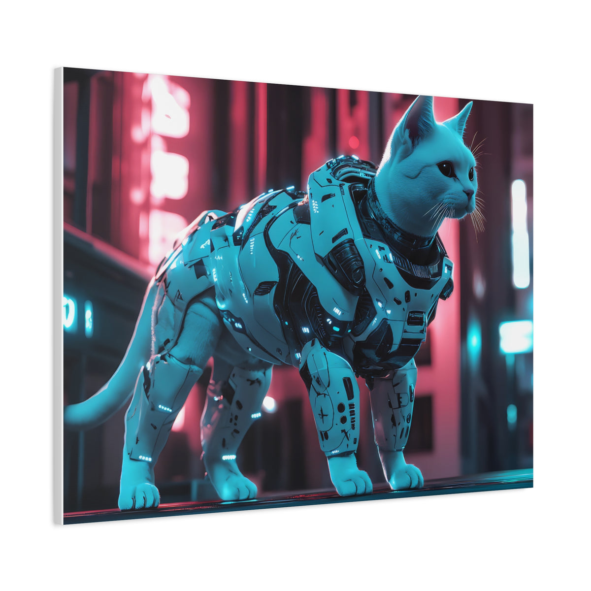 Tableau American-Shorthair Armure Blanche