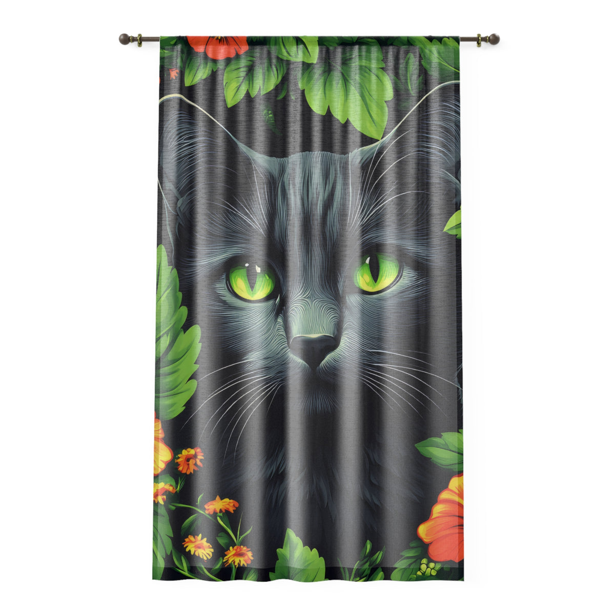 Rideau Chat aux Yeux Verts