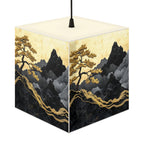 DECO - Lampe Cubique ZEN Arbre Doré et Montagnes de Marbre