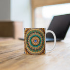 Mug blanc Mandala de la Prospérité
