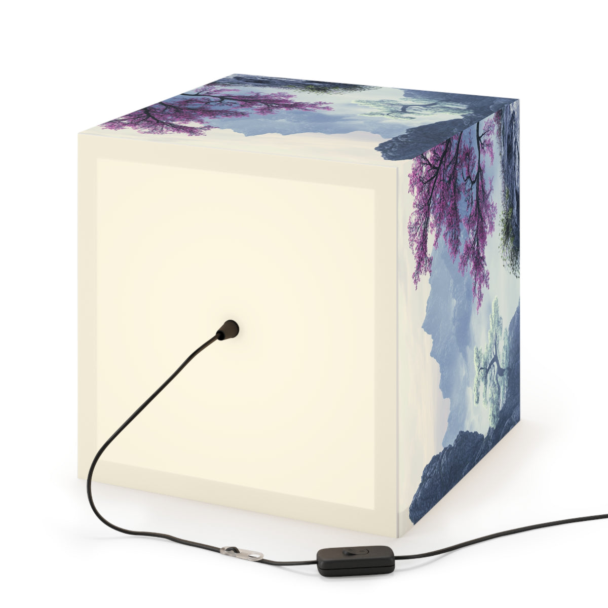 DECO - Lampe Cubique ZEN Montagnes Brumeuses