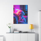 Tableau Bichon Frisé Salon Neon Lights