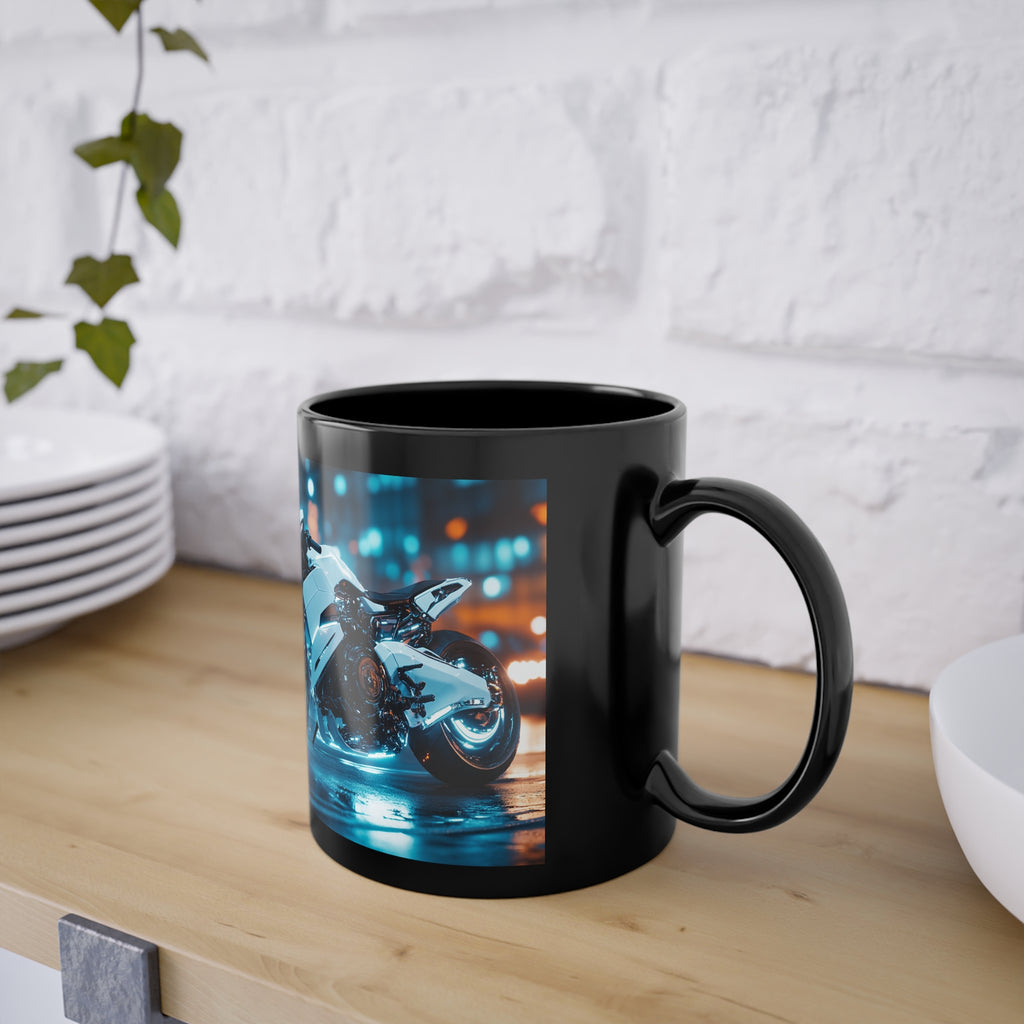 Mug Noir Cyberpunk Moto Futuriste