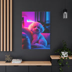 Tableau Bichon Frisé Salon Neon Lights