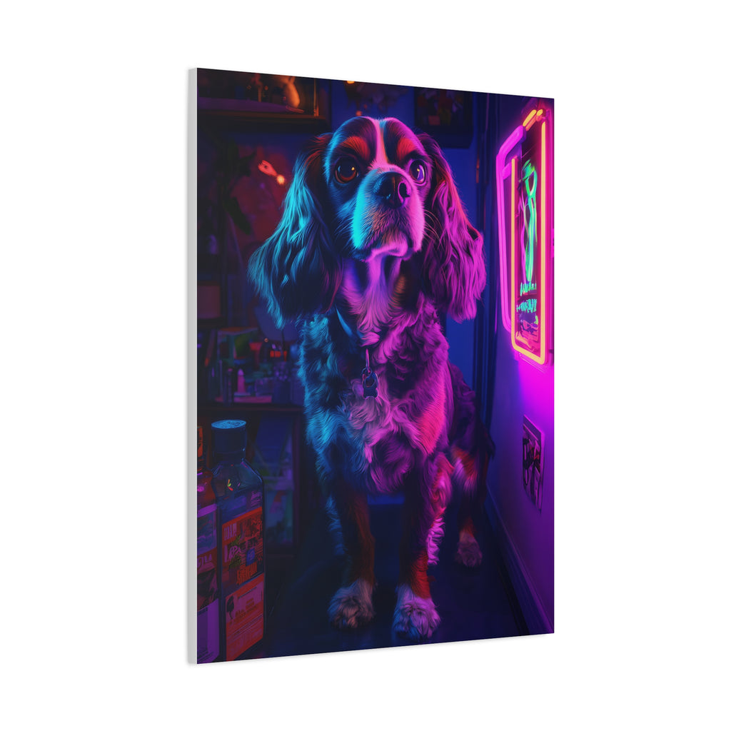 Tableau Cavalier King-Charles-Spaniel Néon Lights