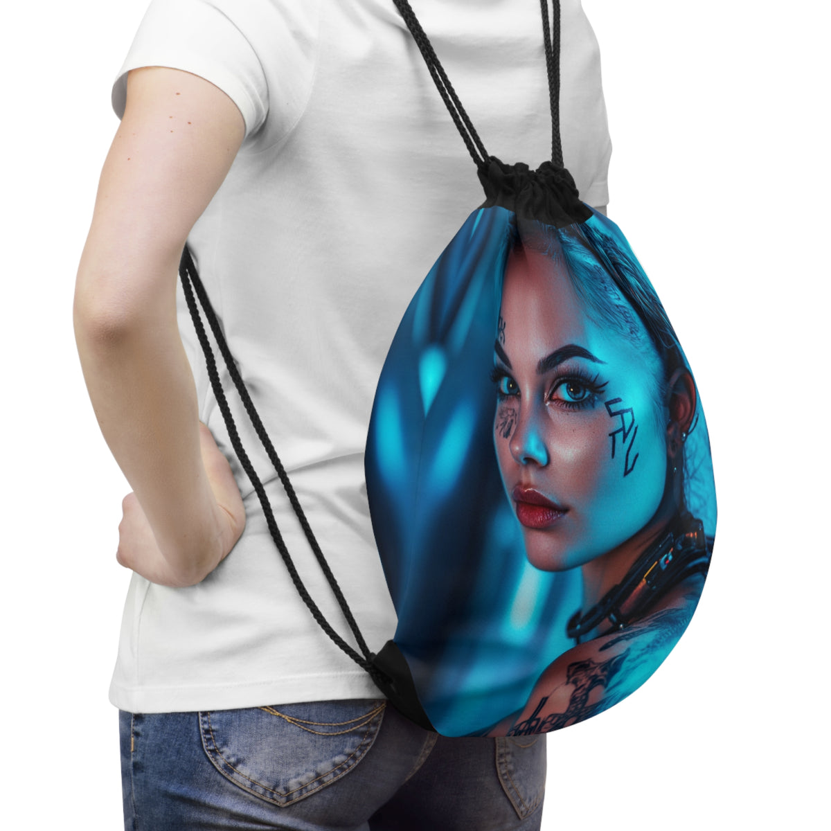 Sac à cordons Cyberpunk Brune Tatouée