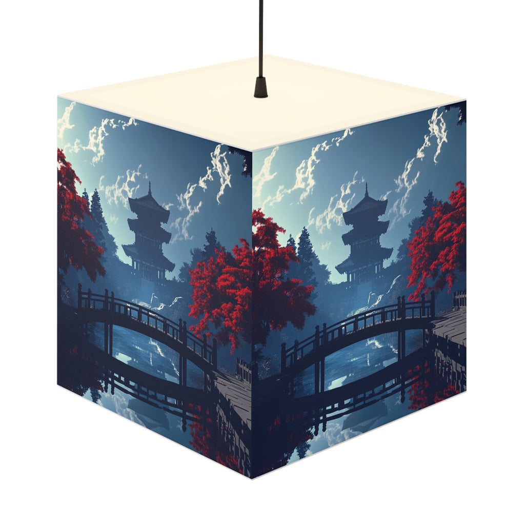 DECO - Lampe Cubique ZEN Pont et Temple Traditionnel Japonais
