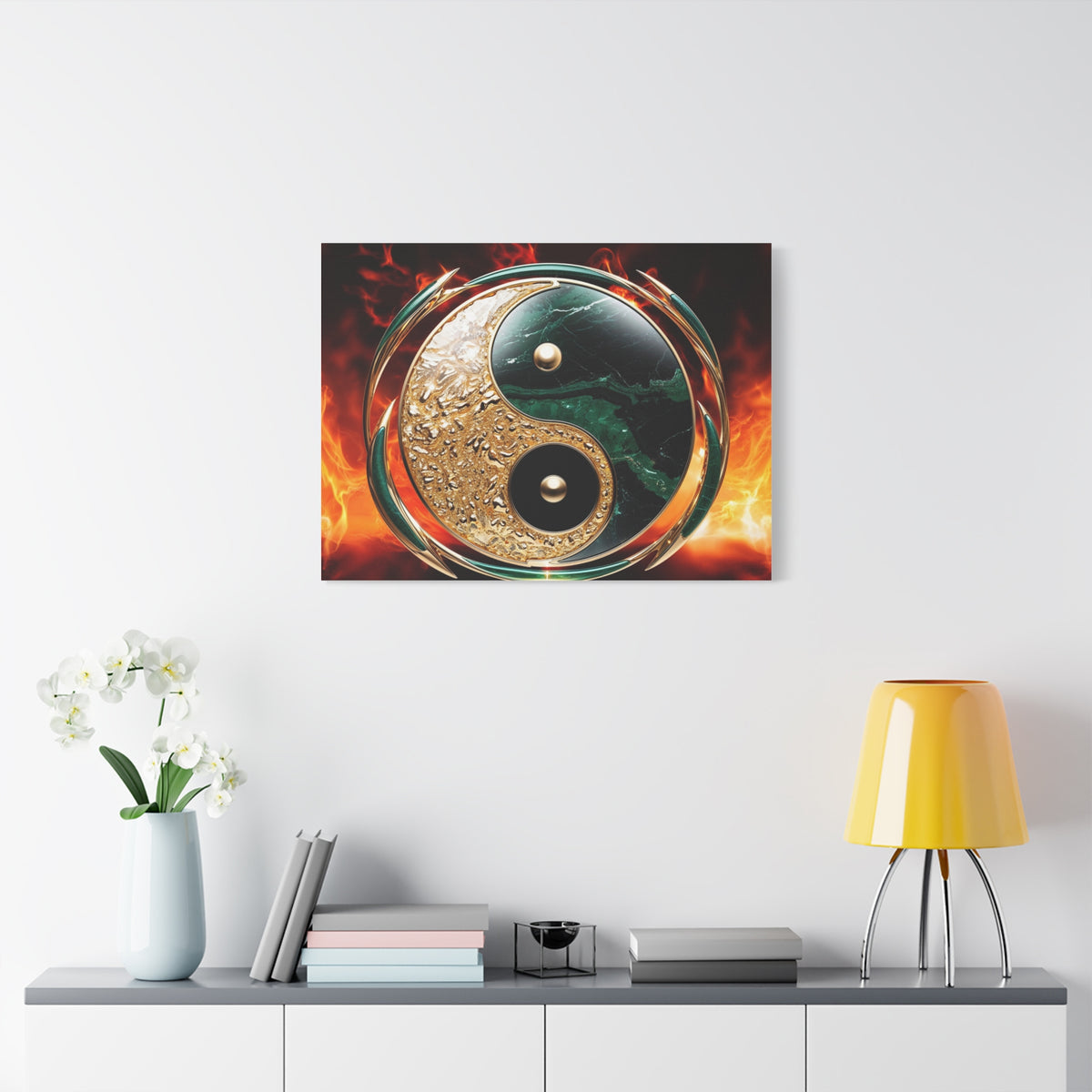Tableau Yin Yang Enflammé