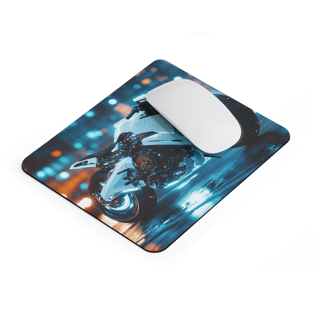 Tapis de souris Moto Blanche Futuriste