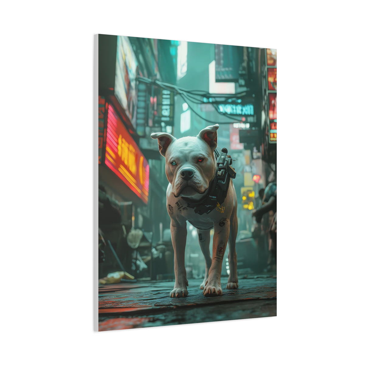 Tableau Staddfordshire-Bull-Terrier Cyberpunk
